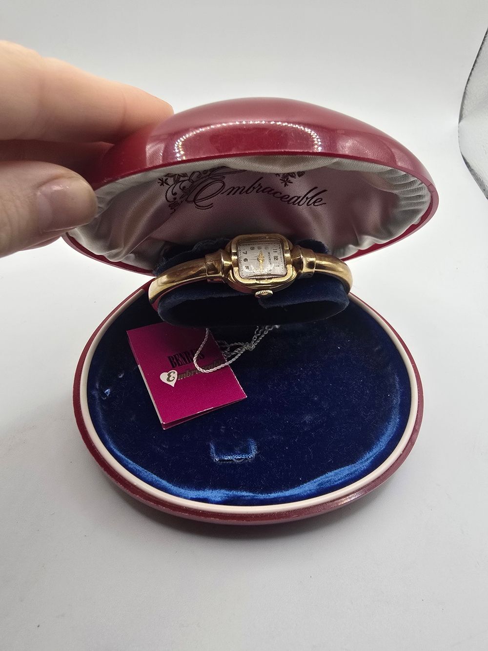 Vintage Benrus "Embraceable" Bangle Wristwatch with Original Case & Tag